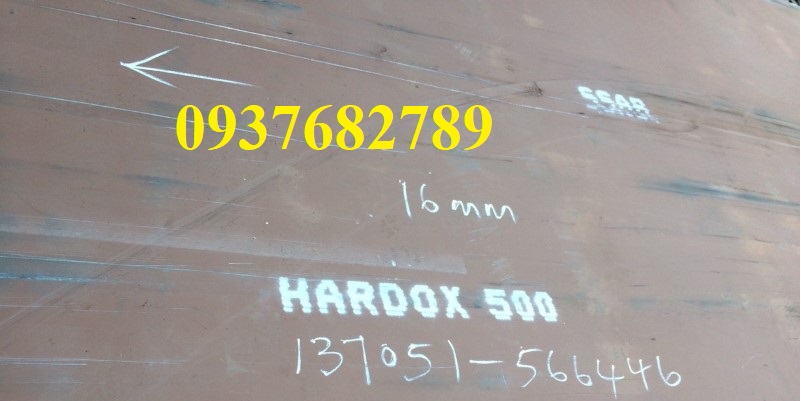 Thép tấm hardox 500 dày 16mm x 2000mm x 6000mm
