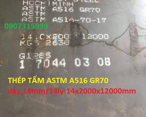 THÉP TẤM ASTM A516 GR70 DÀY 14LY/14MM