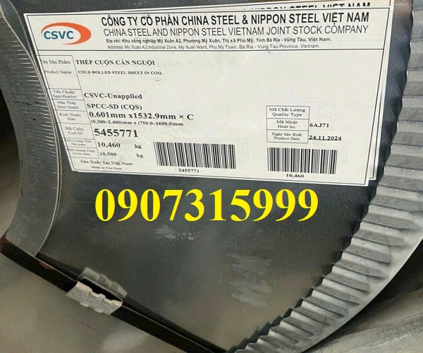 Thép cuộn cán nguội, mạ kẽm CSVC