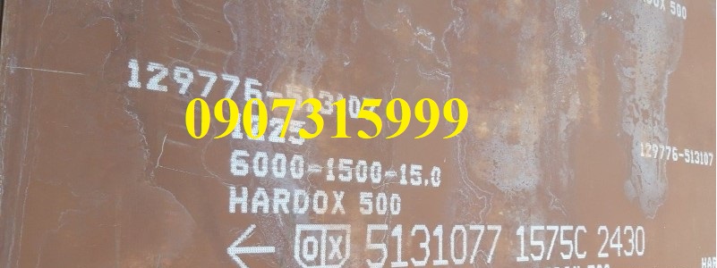 Thép tấm hardox 500 dày 15mm