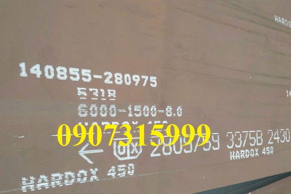 Thép tấm hardox 500 dày 8mm