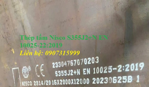 Thép tấm Nisco S355J2+N EN 10025