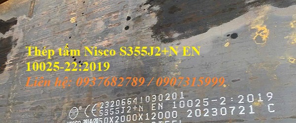 Thép tấm Nisco S355J2+N EN 10025-22:2019