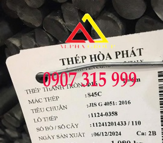THÉP TRONG ĐẶC S45C, THÉP TRÒN ĐẶC C45