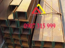 Thép hình U100x42.5x3.3x6m mác thép A36, SS400, Q235B, TCVN (30.96kg/cây)