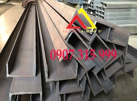 Thép hình U100x45x4.8x5x6m mác thép A36, SS400, Q235B, TCVN (43kg/cây)