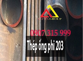 Thép ống phi 203x8mm ( dày 8mm/8ly/8li) ASTM A106/A53 Grade B, API 5L