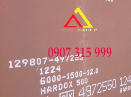 Thép tấm hardox 500 dày 12mm (12li) chịu mài mòn, chịu nhiệt độ cao