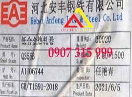 Thép tấm Q355B(Q355) dày 1.8mmly 2.8mmly 3.8mmly 4.8mmly