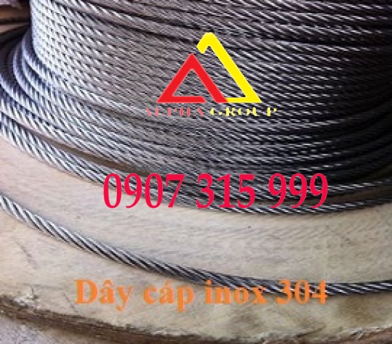 Dây cáp inox 304 2mm 3mm 4mm 5mm 6mm 7mm 8mm 10mm 11mm 12mm 14mm