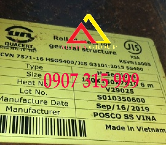 THÉP HÌNH H150X150X7X10 MM/ H150X150X7X10X12M  POSCO