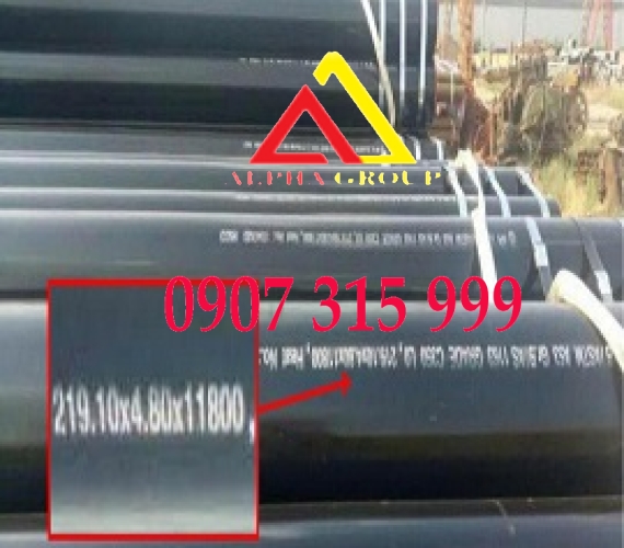 Thép ống phi 219.1x4.80 ( dày 4.80mm/ly/li) API5L Gr.B/ASTM A106/A53 Gr.B