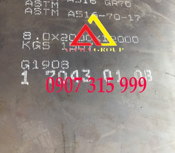 Thép tấm chịu nhiệt dùng cho nồi hơi A516 GR70 6,8,10,12,14,16,18,20,22,25,30,35,40,45,50mm