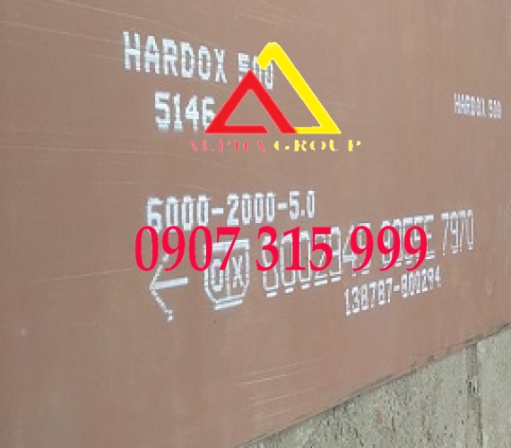 Thép tấm hardox 500 dày 5mm
