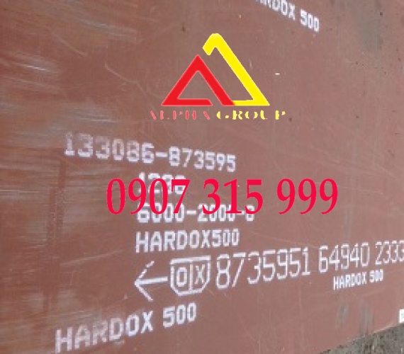 Thép tấm hardox 500 dày 8 x 2000 x 6000mm