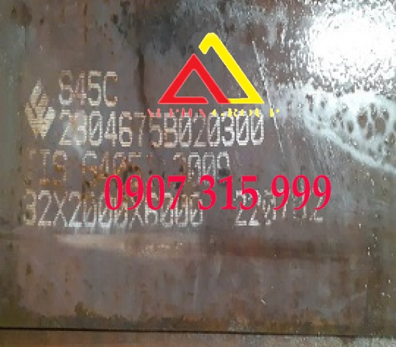 Thép tấm S45C dày 32mmly (32x2000x12000)
