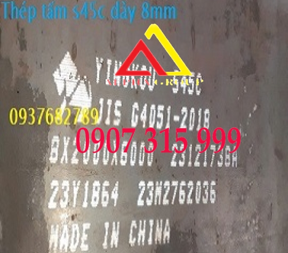 Thép tấm S45C dày 8mm/8ly (8x2000x6000mm)